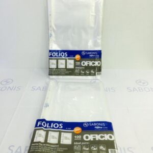 PROTECTORES DE HOJAS C/ 100 PZAS. T/ OFICIO.